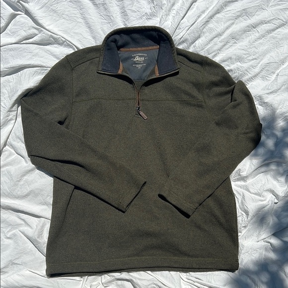 G.H. Bass & Co Men's Olive Zip-Up Sweater - Picture 1 of 3